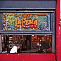 Front window of a bar