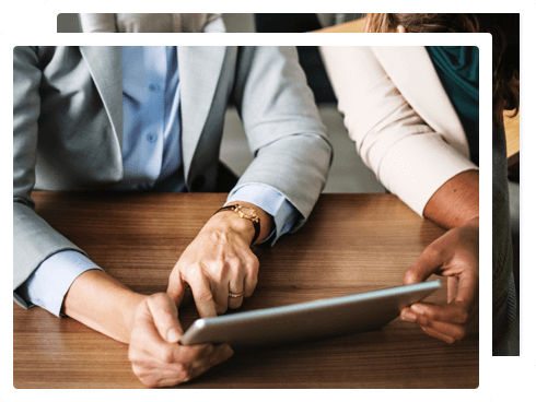 Image of two users with a tablet