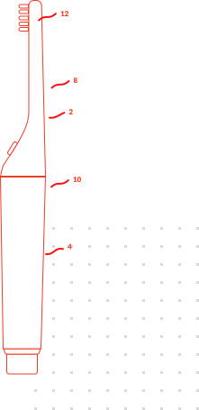 Infographic of a toothbrush from the left view