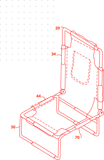 Diagram of a beach chair