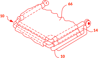 Detailed diagram of the seat of the beach chair